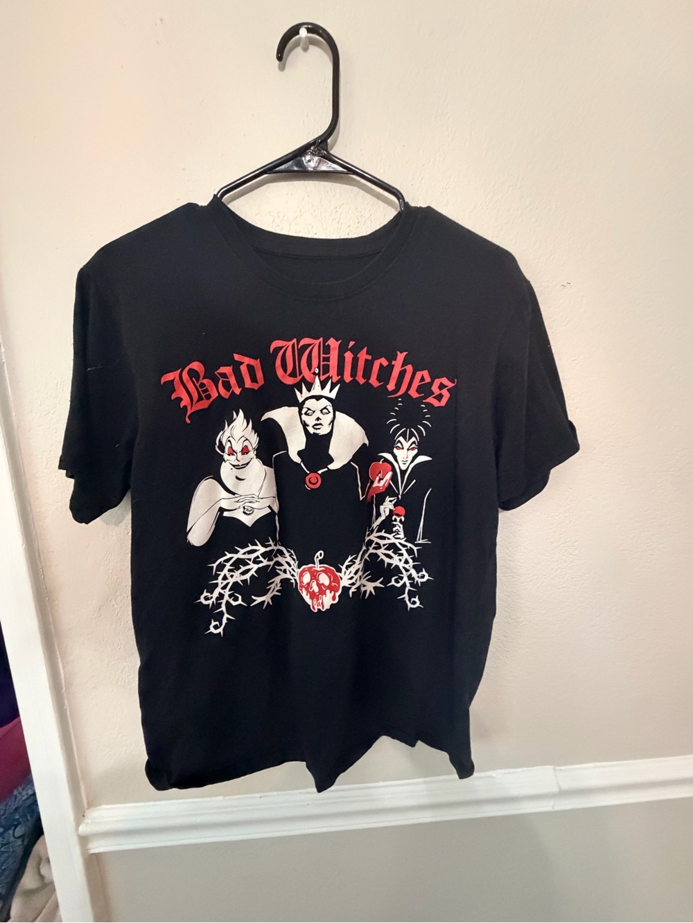 Disney Black 'Bad Witches' Graphic Tee with Red & White Print